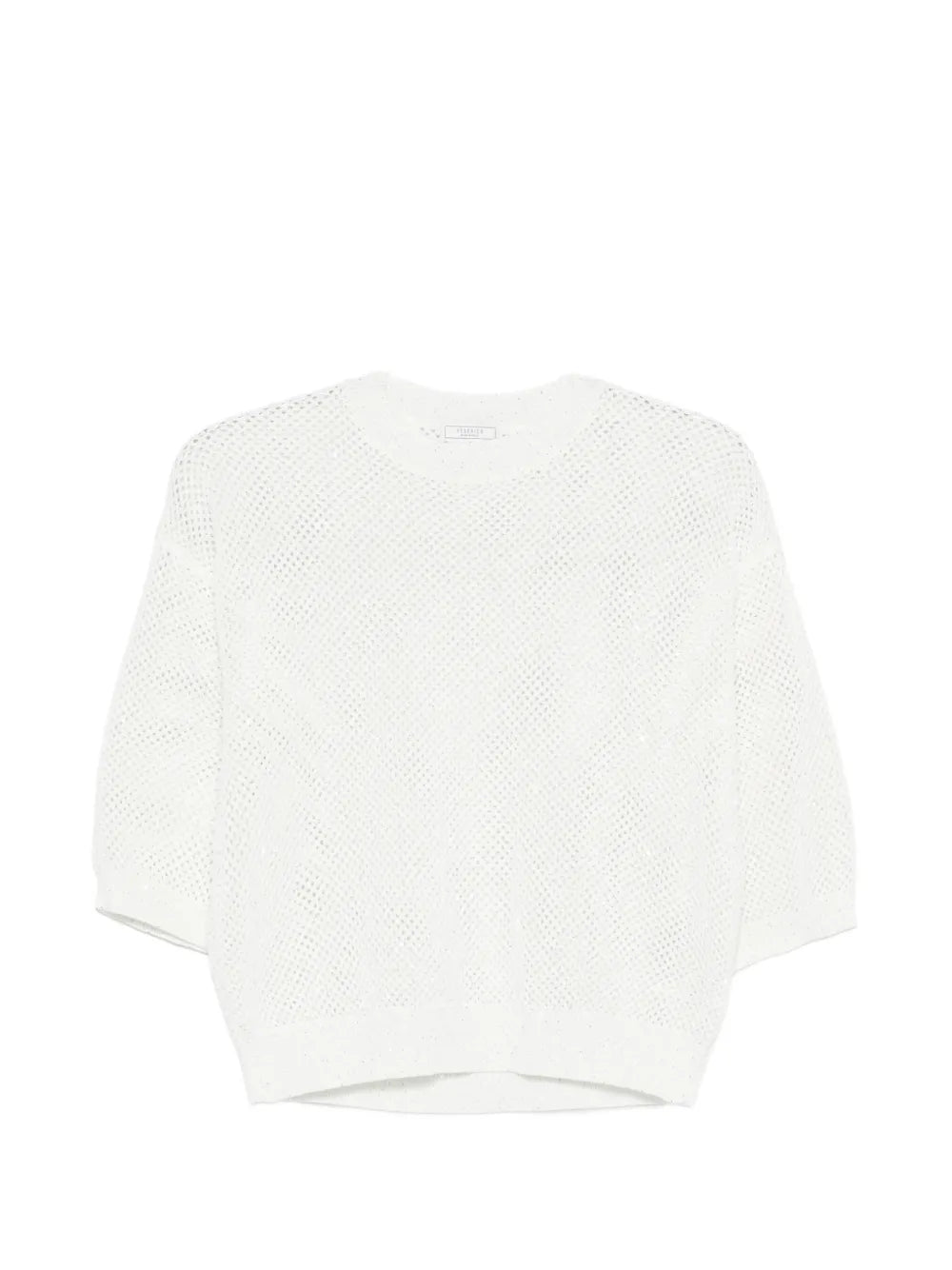 Peserico Open-Knit Cotton Sweater — White