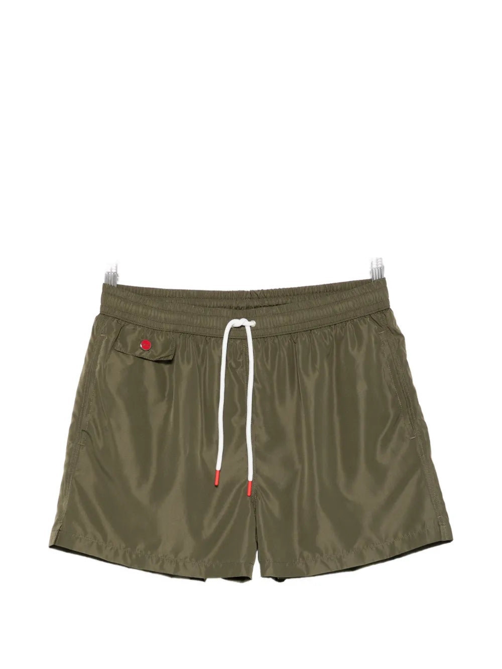 Kiton Drawstring Pocket Swim Shorts — Olive
