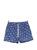 Kiton Paisley-Print Swim Shorts — Blue