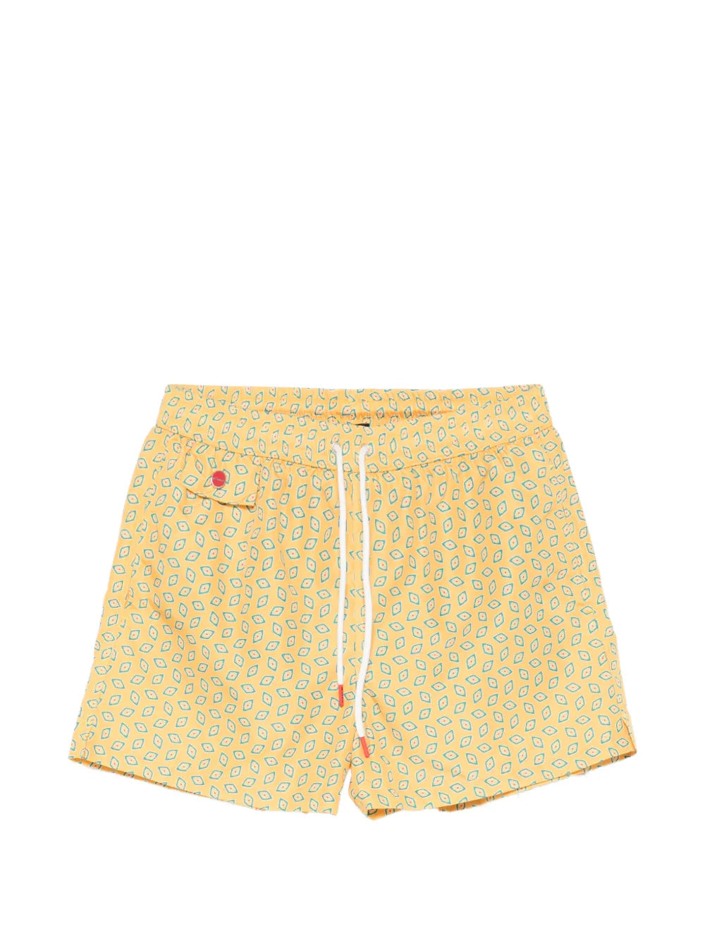 Kiton Yellow Geometric Print Swim Shorts — Yellow
