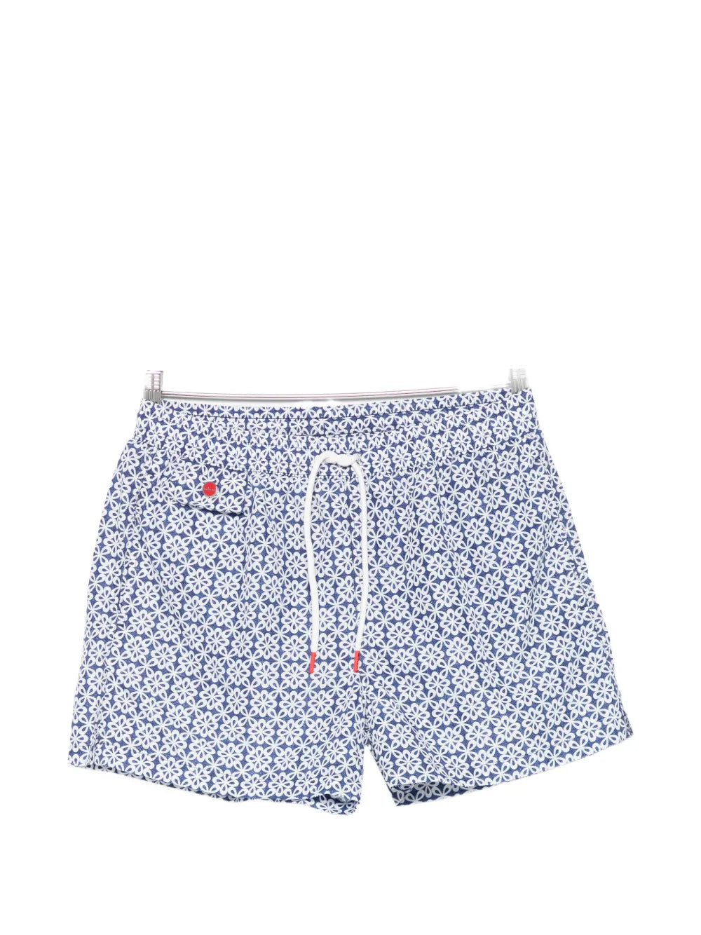 Kiton Floral-Print Swim Shorts — blue