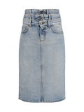 Fiorucci Triple-Layer Denim Skirt — Blue