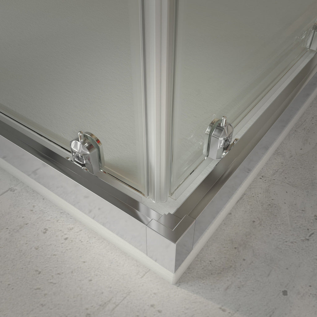 BATHME LONDON-4 Mampara Ducha Angular Cromo Transparente