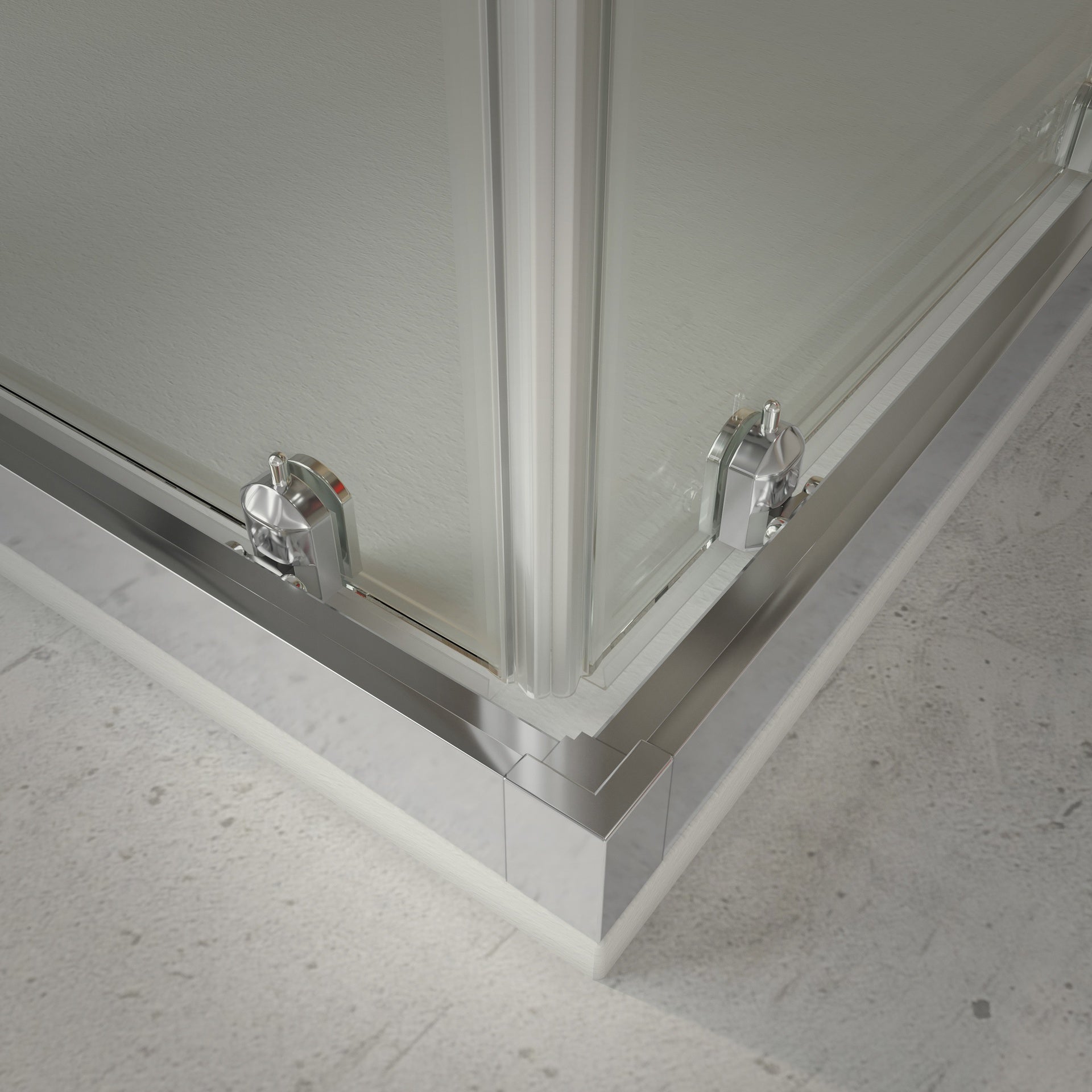 BATHME LONDON-4 Mampara Ducha Angular Cromo Transparente