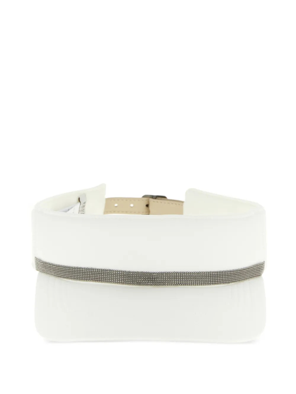 Brunello Cucinelli Rhinestone Band Sun Hat — White