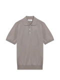 Brunello Cucinelli Short-Sleeve Polo Shirt — Taupe