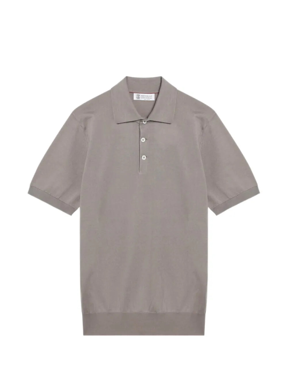 Brunello Cucinelli Short-Sleeve Polo Shirt — Taupe