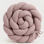 Braided bumper for cot and bed handcrafted PINK MUSLIN 200cm