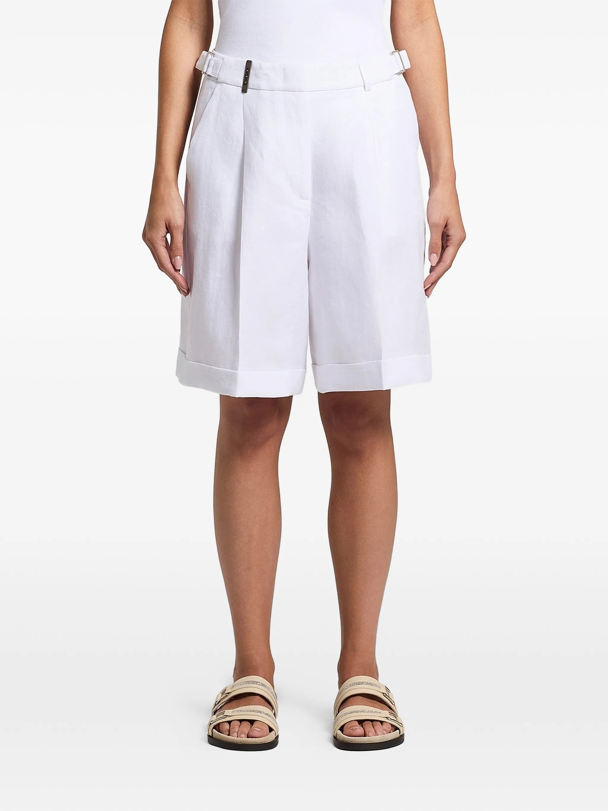 Peserico Pleated Tailored Shorts — White