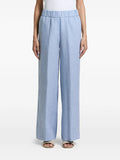 Peserico Elasticated-Waistband Wide-Leg Trousers — Light Blue
