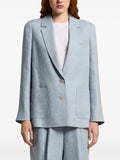 Peserico Button Patch-Pocket Blazer — Blue