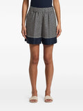 Peserico Geometric-Print Shorts — Navy