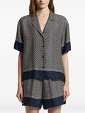 Peserico Patterned Blouse — Black
