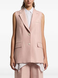 Peserico Notched-Lapel Linen Vest — pink