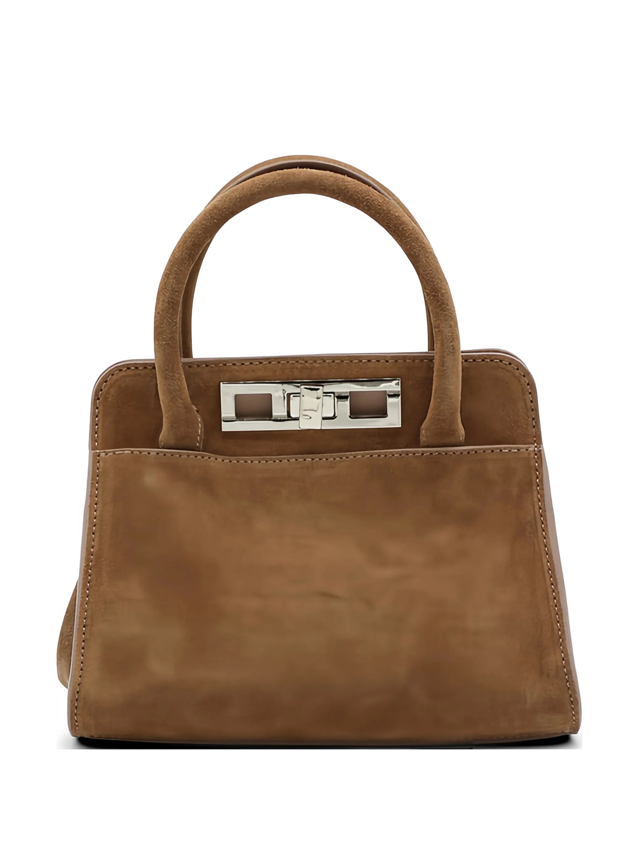 Fabiana Filippi Suede Top Handle Top Handle Bag — Tan