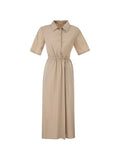 Herno Drawstring Waist Shirt Dress Dress — Beige