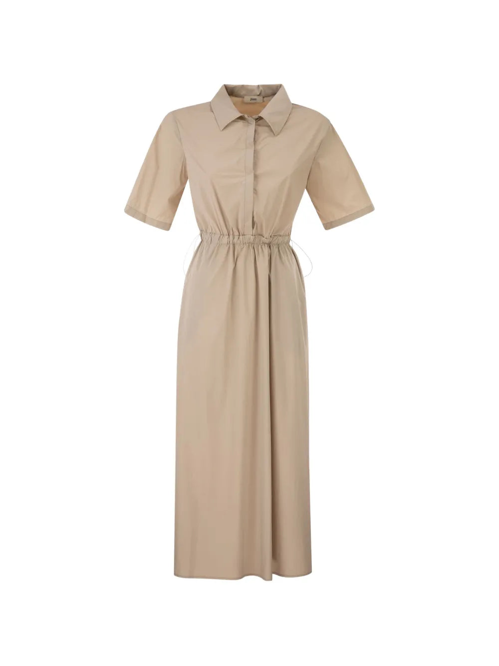 Herno Drawstring Waist Shirt Dress Dress — Beige