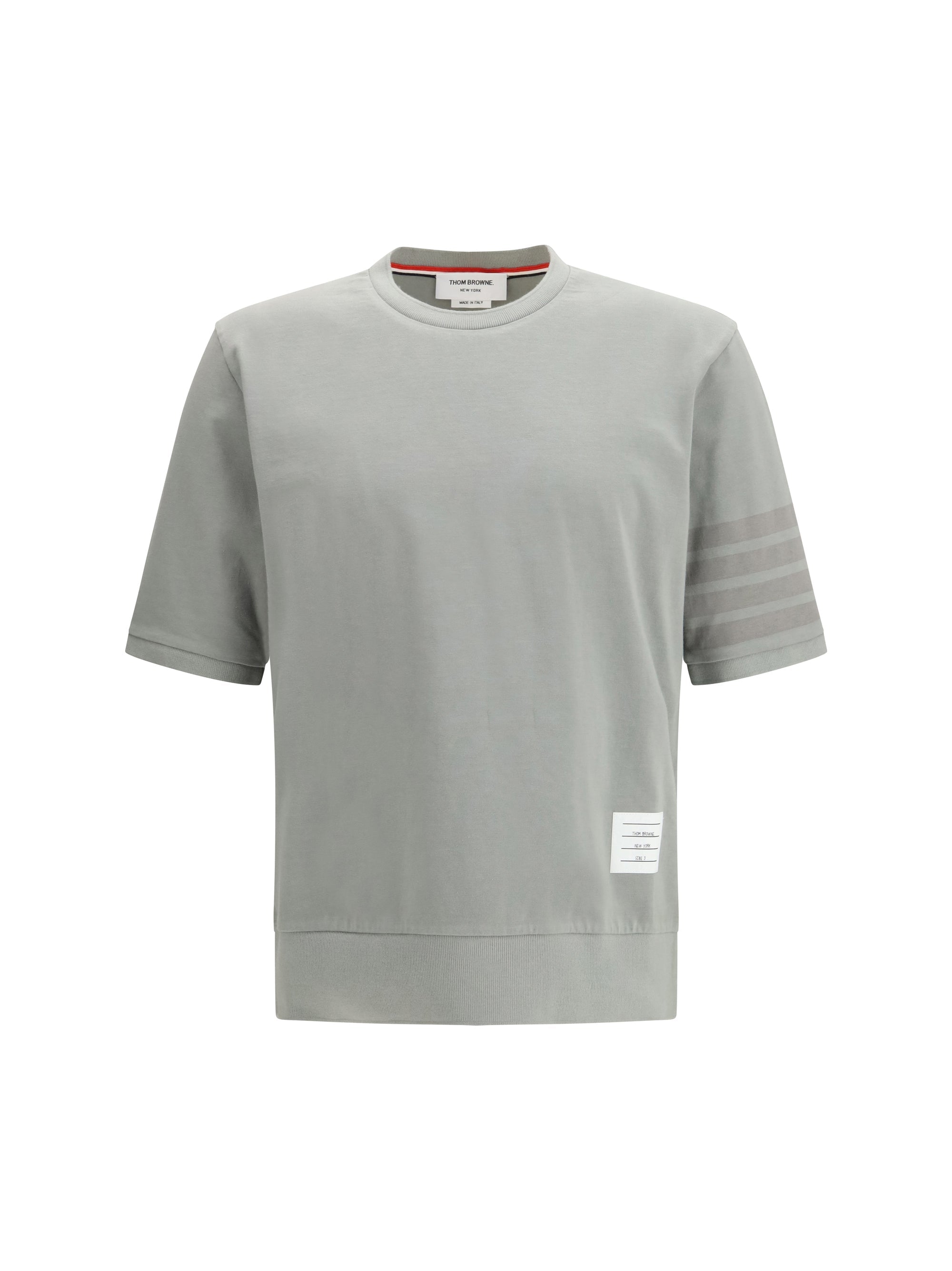 Thom Browne 4-Bar Cotton Jersey T-Shirt — Gray