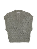 Brunello Cucinelli Sequin-Embellished Knit Vest — grey