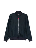 Kiton Linen Zip Bomber Jacket — Dark Blue