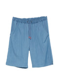 Kiton Drawstring Chino Shorts — Blue