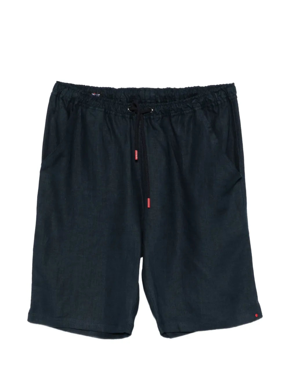 Kiton Linen Drawstring Shorts — Navy