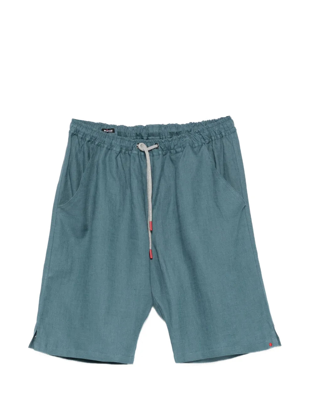 Kiton Linen Drawstring Shorts — Blue-grey