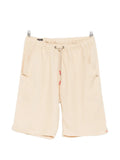 Kiton Linen Drawstring Shorts — Beige