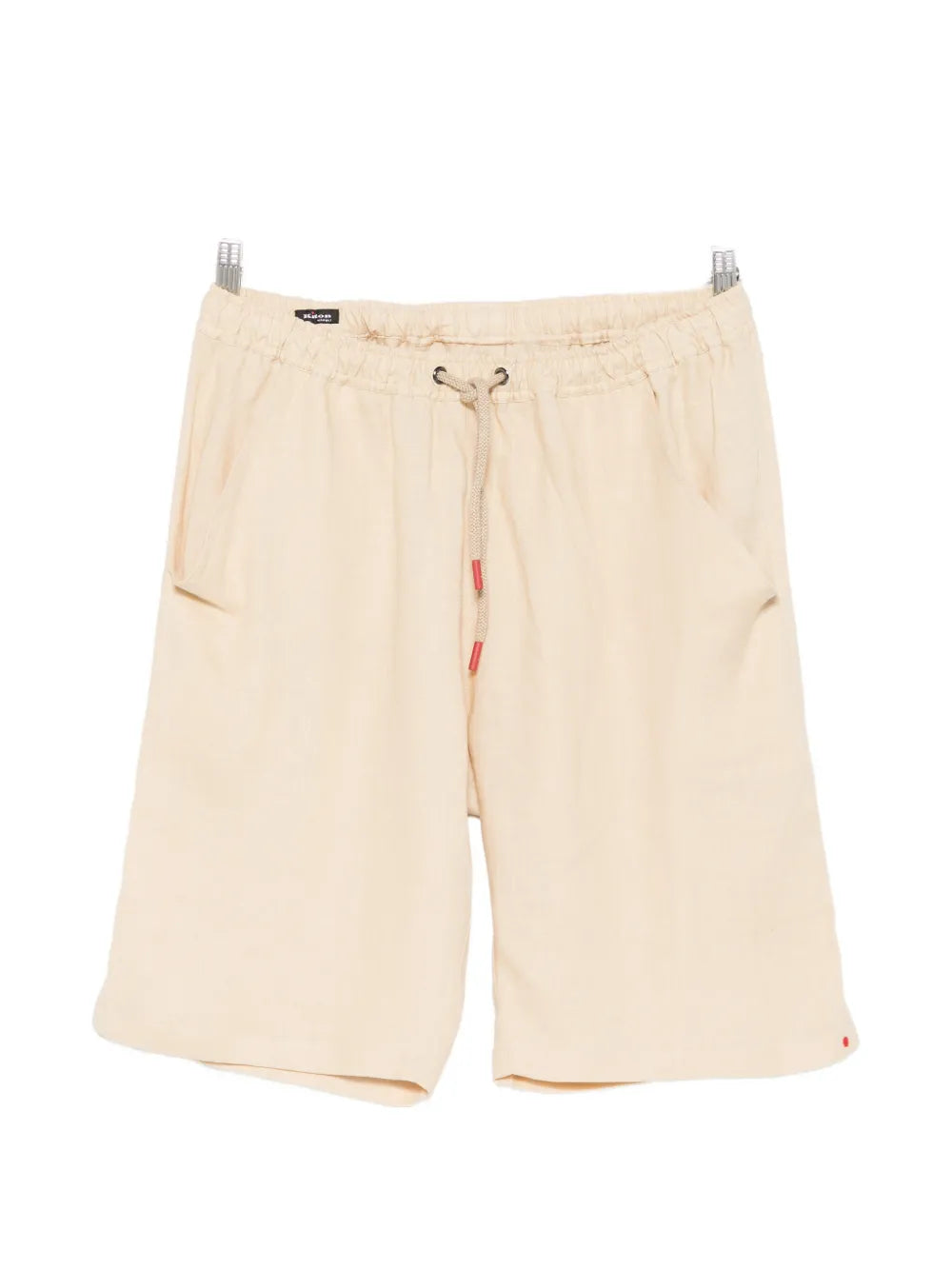 Kiton Linen Drawstring Shorts — Beige