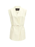 Fabiana Filippi Belted V-Neck Jacket — Cream