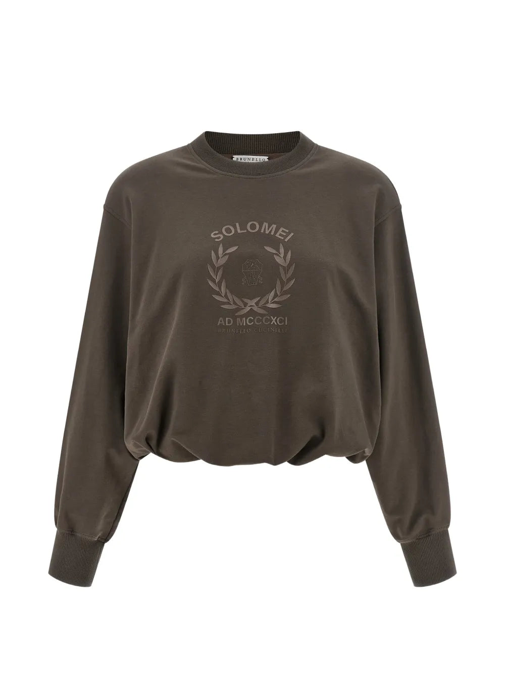 Brunello Cucinelli Dropped-Shoulder Sweatshirt — Taupe