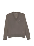Peserico Wool V-Neck Sweater — Brown