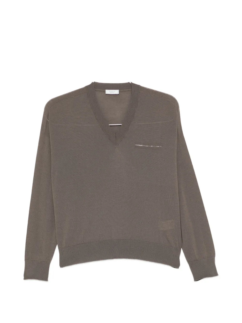 Peserico Wool V-Neck Sweater — Brown