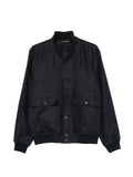 Peserico Linen Bomber Jacket — Black