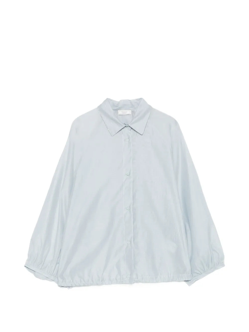 Peserico Toggle-Detail Cotton-Silk Shirt — Light Blue