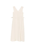 Peserico Linen-Viscose Drawstring Midi Dress — Beige