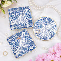 Personalizado Chinoiserie Flor Manos en Manos Plato de cerámica baratija joyería con 1-10 nombres Día de la Madre Cumpleaños Regalo para mamá abuela