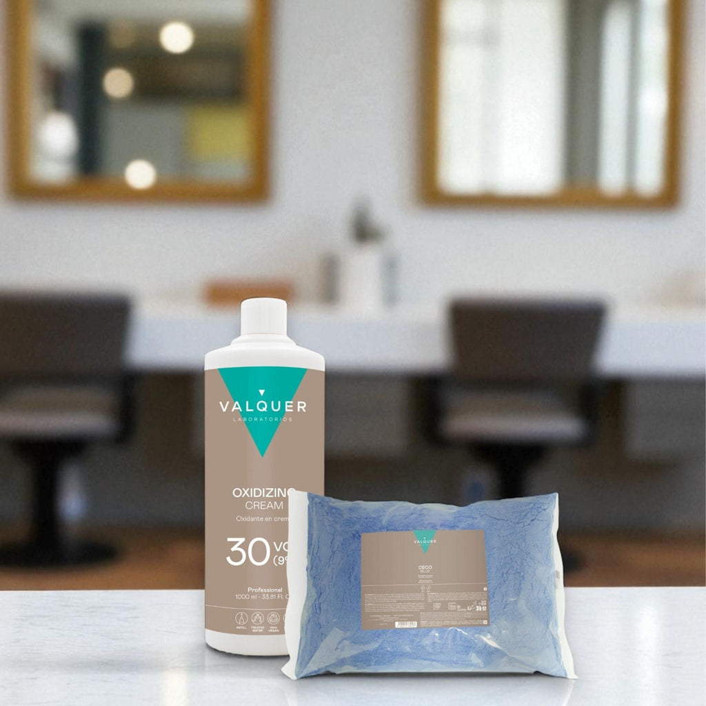 Pack Deco – Oxidante Premium Ultra-Cremoso 30 Vol (9%) 1000 ml + Decoblue Polvos Decolorantes