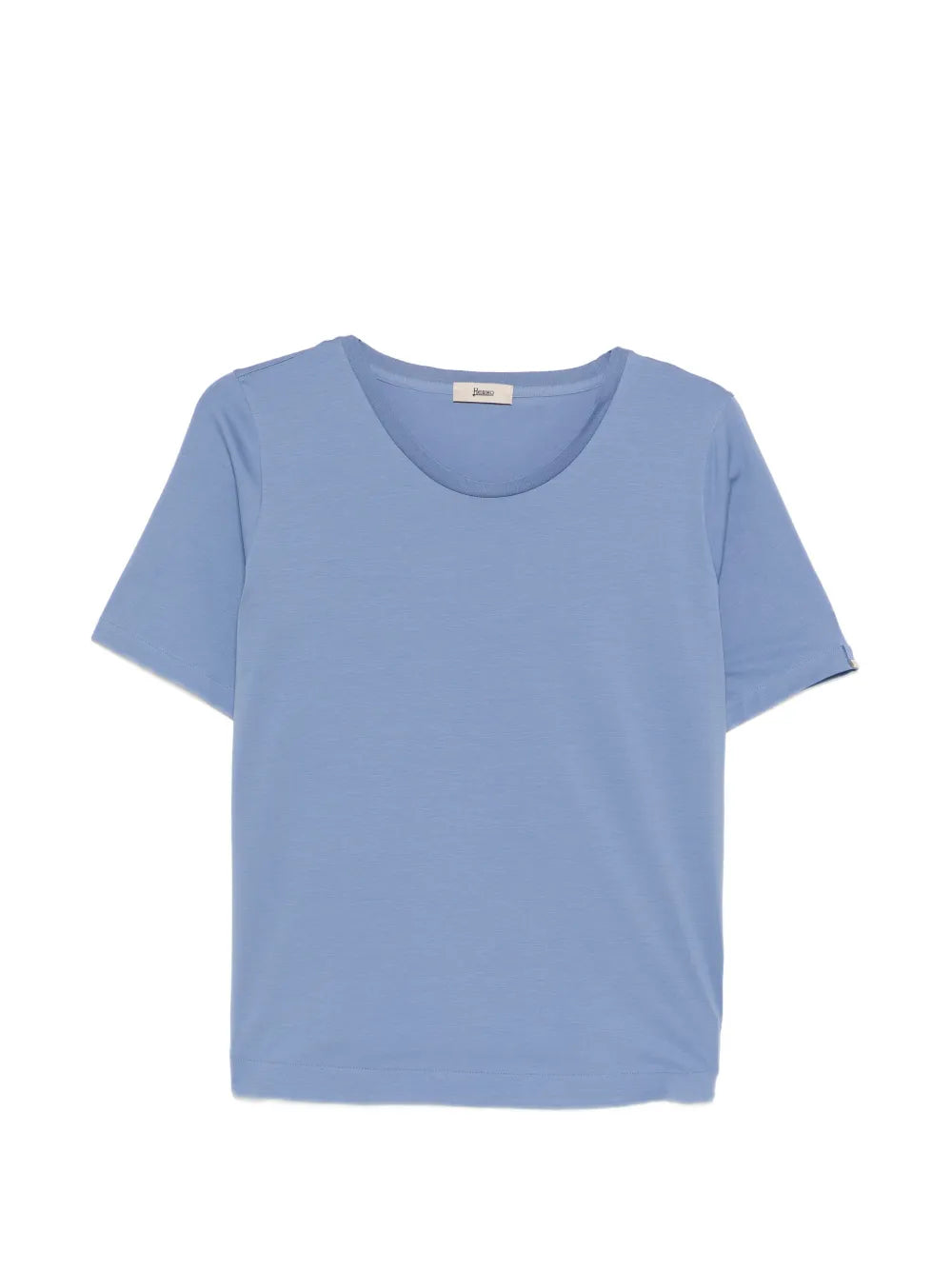 Herno Rounded-Hem Crew Neck T-Shirt — Periwinkle Blue
