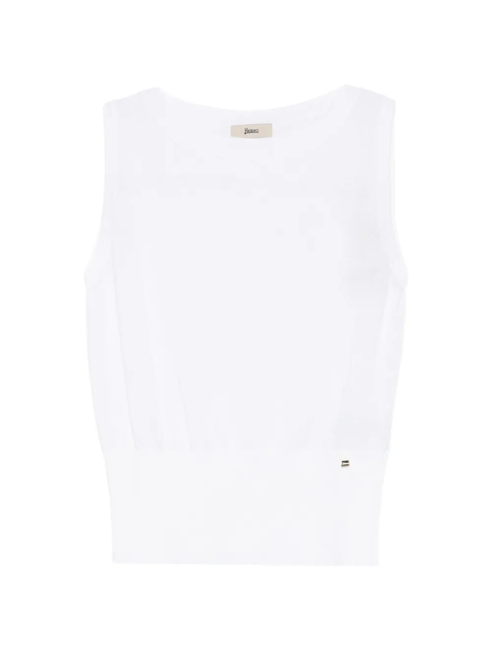 Herno Ribbed Cotton Tank Top — White