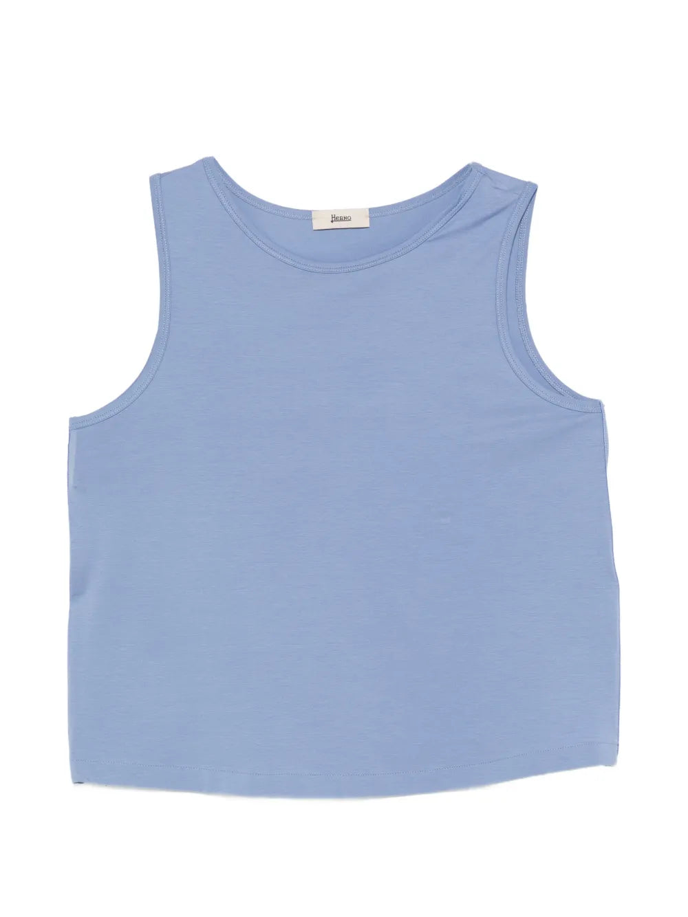 Herno Cotton-Blend Tank Top — Blue