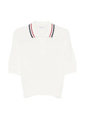 Brunello Cucinelli Striped-Collar Polo — White