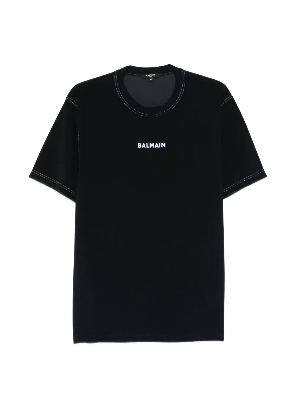 Balmain Logo-Embroidered T-Shirt — Black