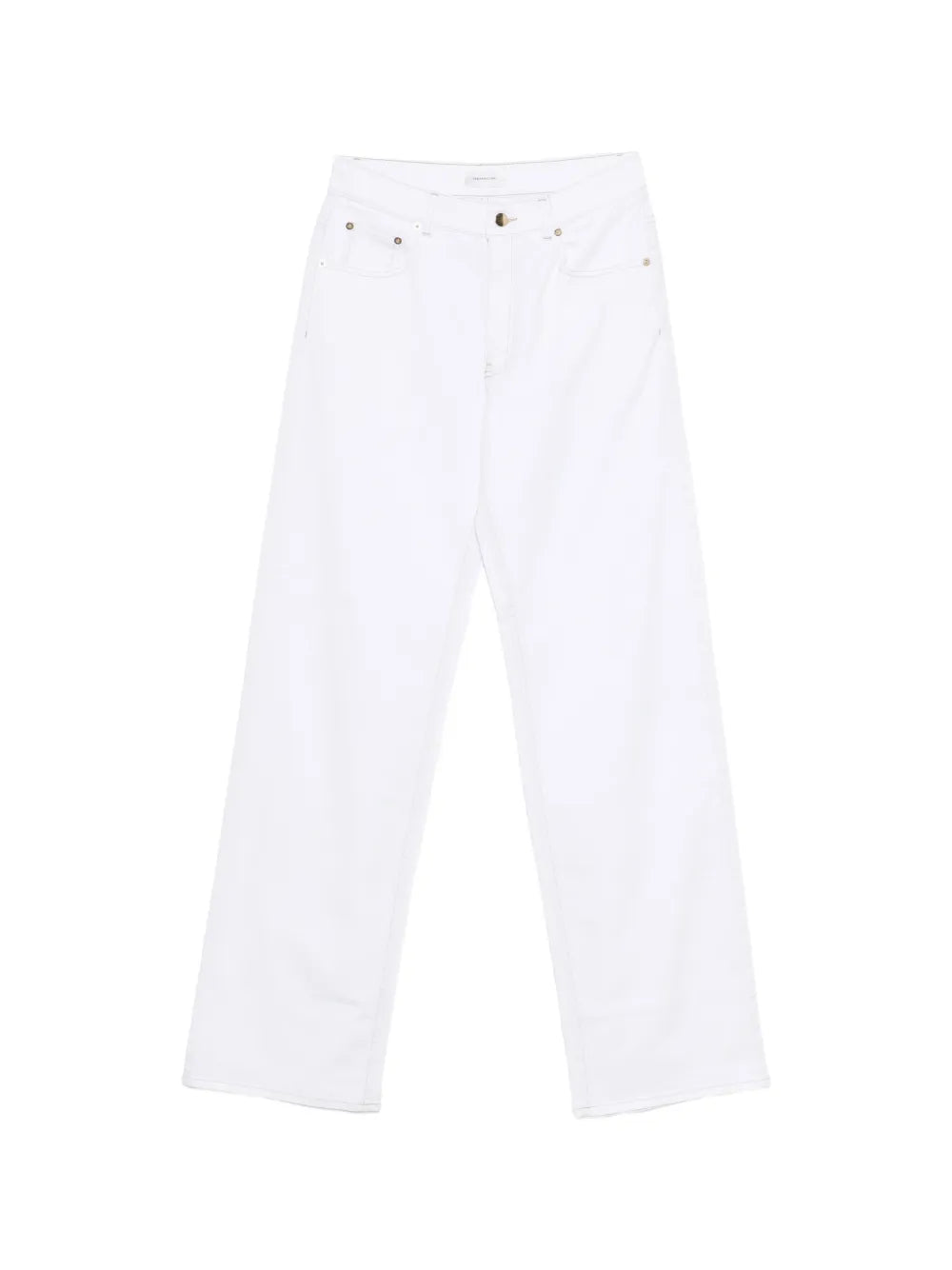 Fabiana Filippi Contrast-Stitched White Denim Jeans — White