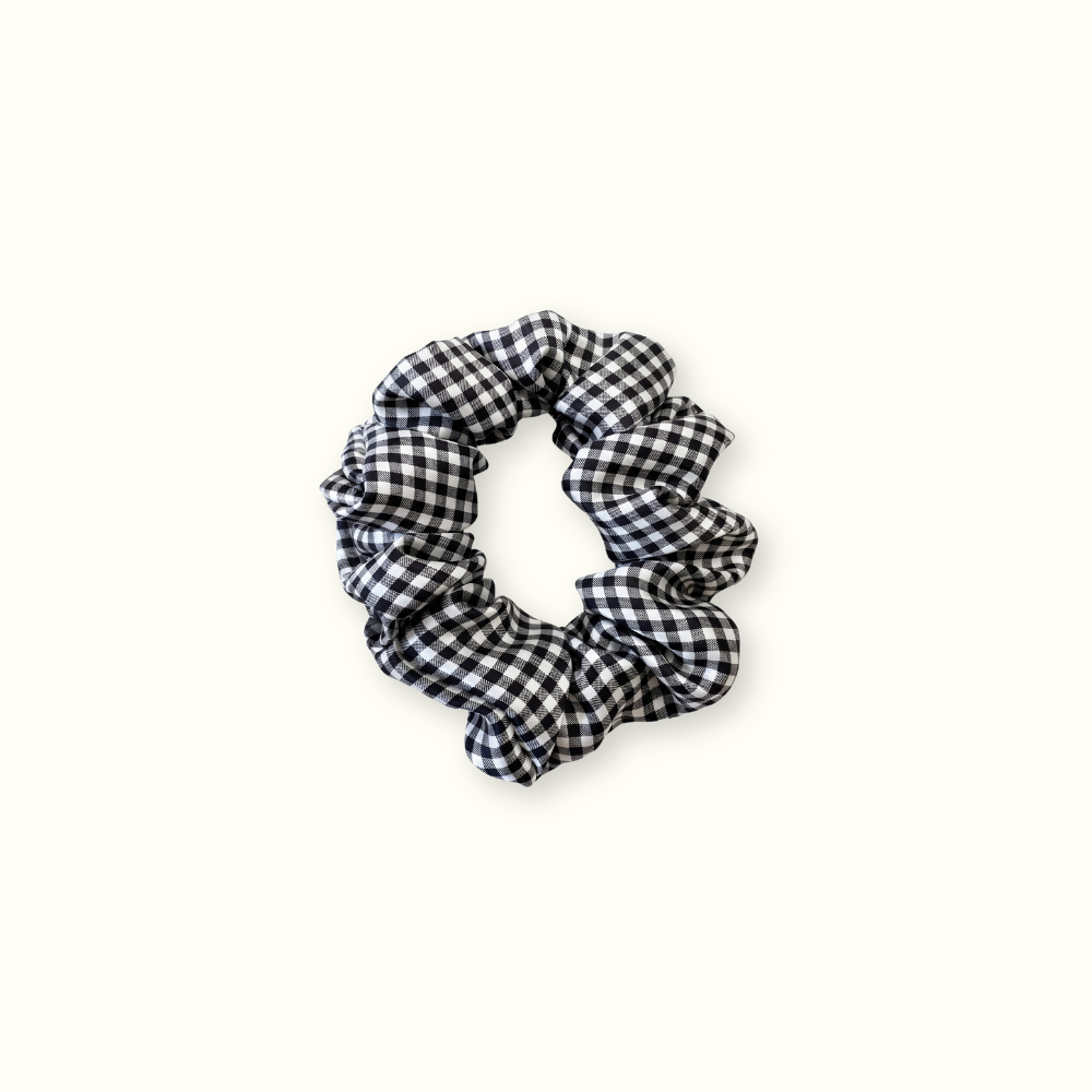 Chouchou 100% pure soie - Le moyen - Vichy noir petits carreaux