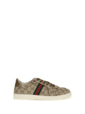 Gucci GG Canvas Web-Stripe Sneaker — Beige