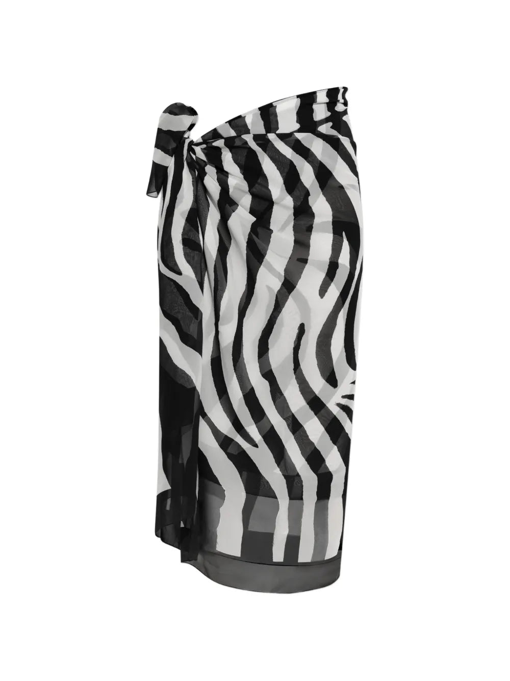 Balmain Zebra-Print Silk Scarf — Black