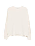 Golden Goose Cotton-Jersey with Distressed Finish Sweatshirt — Cream