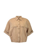 Brunello Cucinelli Chest-Pocket Button-Up Shirt — Beige