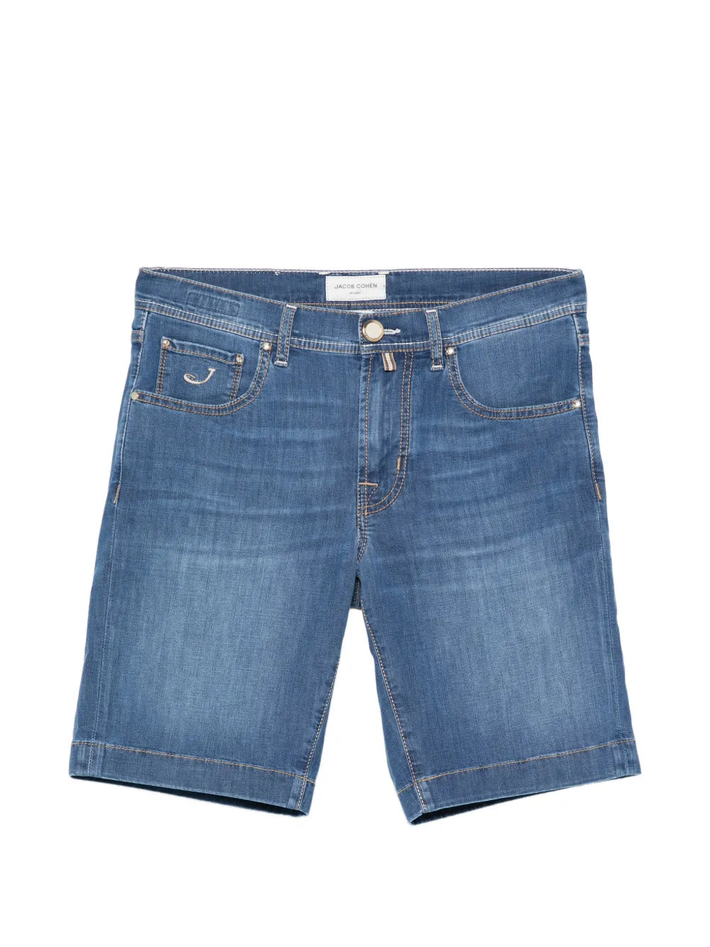 Jacob Cohen Logo-Patch Denim Shorts — Blue